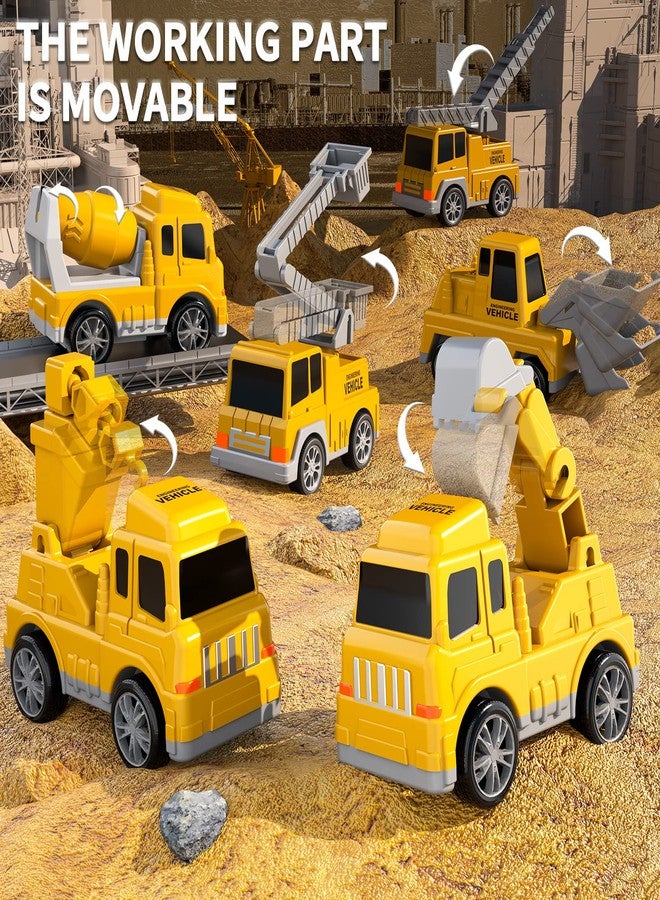 Doloowee Construction Truck Toys for Toddlers 7 in 1 Construction Transporter Truck Friction Power Toy Car, Excavator, Bulldozer, Crane and Mixer Christmas Birthday Gifts for 3-7 Years Old Boys - Image 3